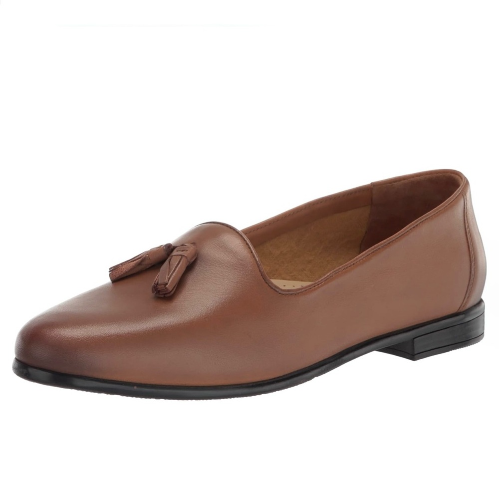 Trotters Liz Tassel Leather Loafers Luggage Brown Size 8.5 Narrow